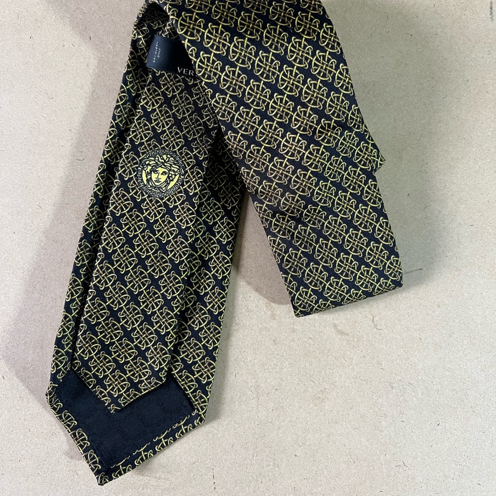 Versace Tie (Black and Gold Patterns) NWOT